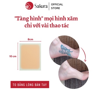 Miếng dán che hình xăm SakuraTape kích thước 8x10cm chống nước, nhiều màu da X004