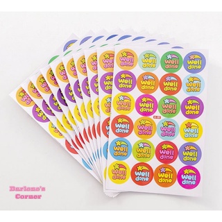 Sticker khen thưởng well done ngôi sao