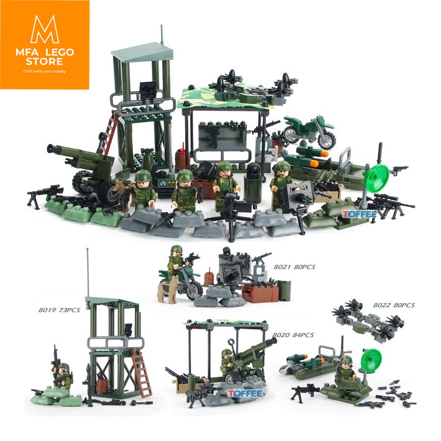 Đồ chơi lego swat , lego quân sự - CĂN CỨ QUÂN SỰ GUDI 8009