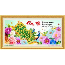 Tranh đính đá Cha Mẹ KT:105×50 cm