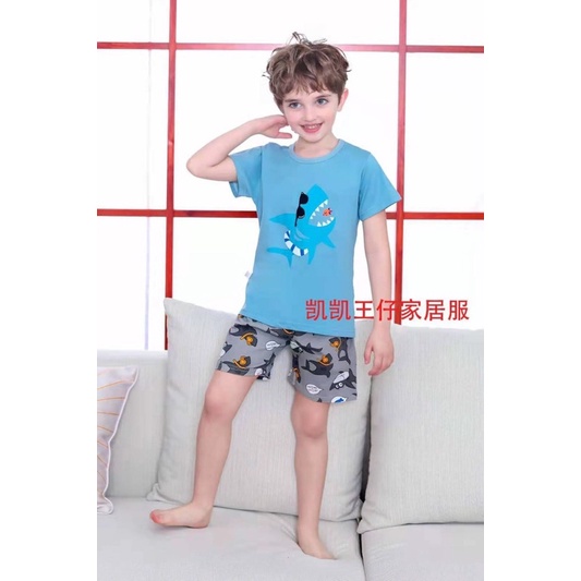 Đồ bộ tay ngắn BINNIE SHOP Đồ bộ mùa hè bé trai từ 16-24kg (3-6 tuổi) chất vải cotton quảng châu xuất hàn KaiKai KTT1
