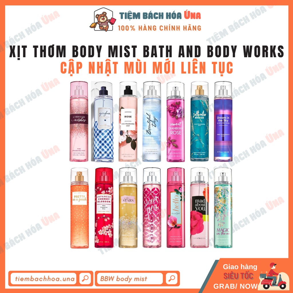 Xịt thơm toàn thân Body mist Bath and Body Works BBW 236ml