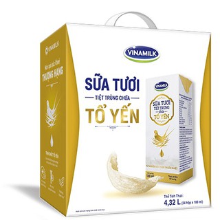 THÙNG 24 HỘP SỮA TƯƠI TIỆT TRÙNG VINAMILK CÓ CHỨA TỔ YẾN 180ML