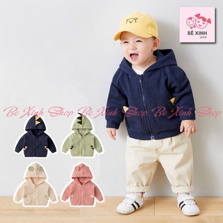 Áo khoác len cho bé gái bé trai trẻ sơ sinh Hàn Quốc [Hot] Áo khoác nỉ cho bé trai gái trẻ em len tăm tai gấu khủng Long