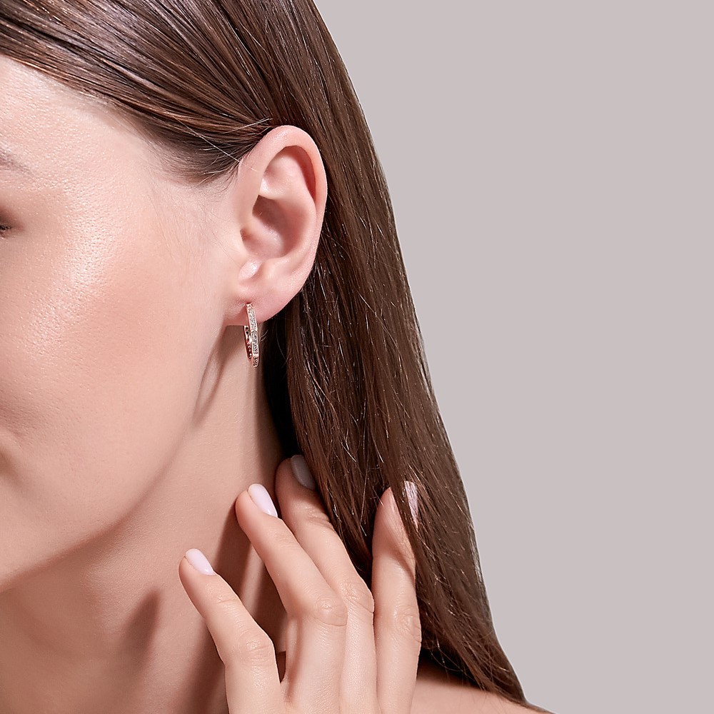 Khuyên tai hình đa giác đính đá thời trang cho nữ