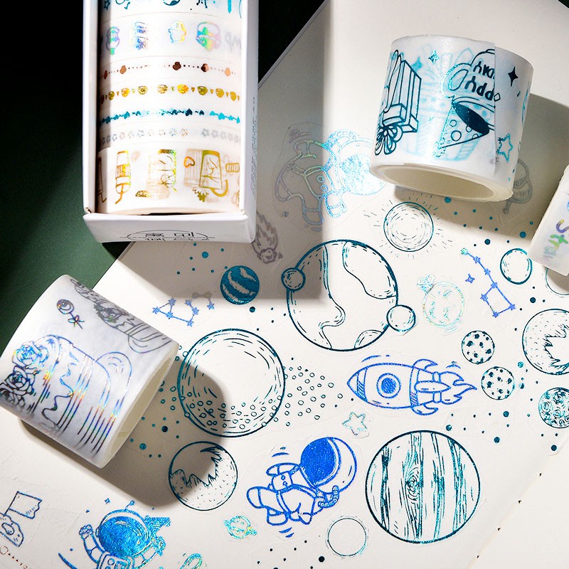 Set băng dính washi tape nhũ WT245