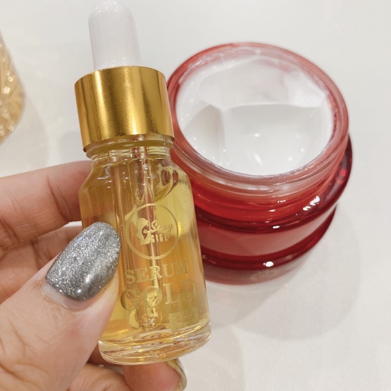 Cấy Trắng Lụa,cấy nano bộ gồm 1 hũ kem cấy và 1 lọ serum