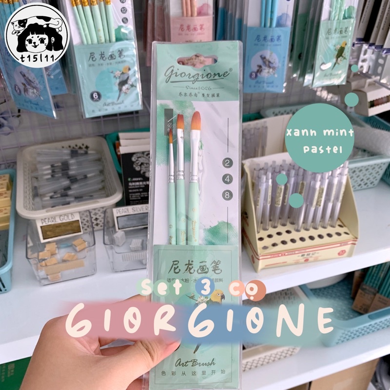 [t15l11] Set 3 cọ Giorgione màu pastel cho người mới bắt đầu