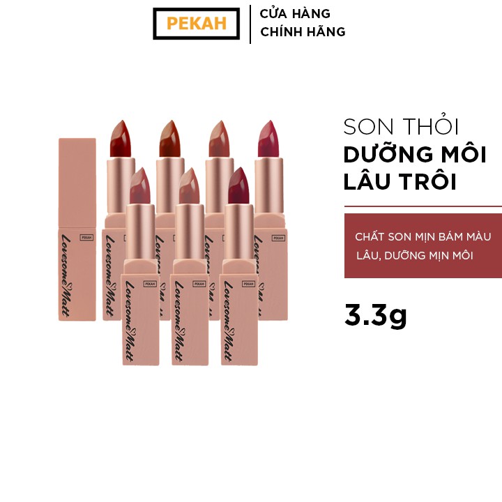 Date 12/23 Son thỏi PEKAH dưỡng lâu trôi Lovesome Matt Lipstick 3.3g Pekah Official Store