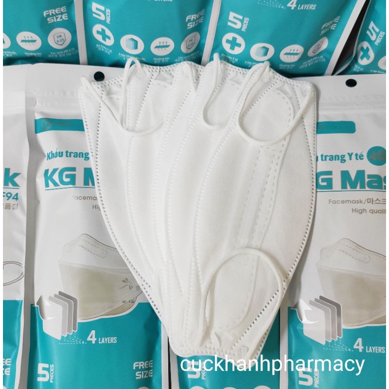 Khẩu trang kháng khuẩn KG MASK, tiêu chuẩn Hàn quốc KF94, gói 5 chiếc