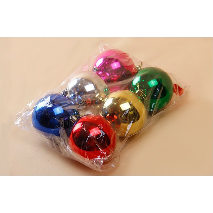 Set 6 trái châu trang trí Noel đủ màu đủ size