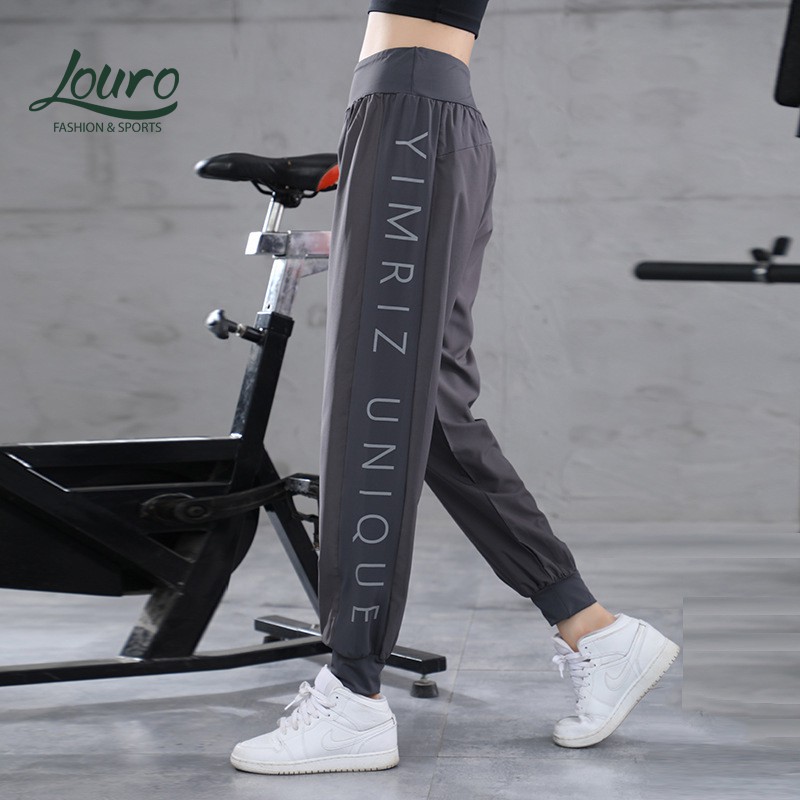 Quần Jogger nữ Louro QL101, mẫu quần tập gym nữ dáng rộng che mọi khuyết điểm, phù hợp tập luyện, đi chơi, leo núi