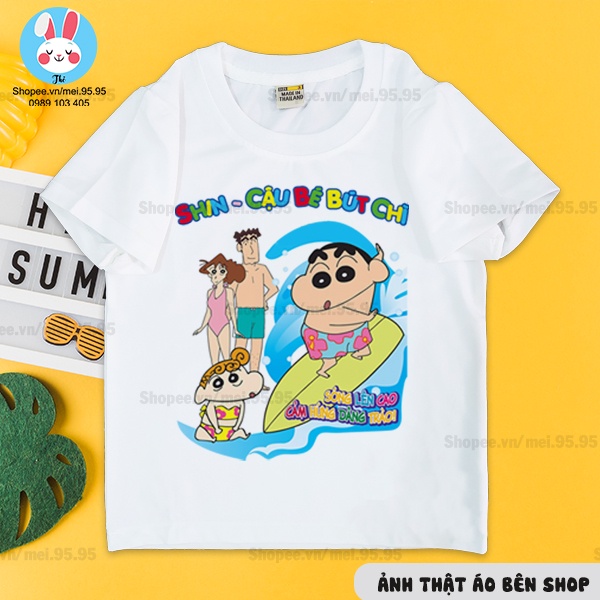 Áo thun ku shin cậu bé bút chì dành cho bé,áo in hình ku shin sắc nét cute có nhiều kích cỡ