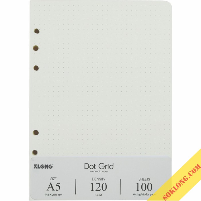 Ruột sổ còng tiện lợi Dot Grid A5 ruột chấm tròn - 100 tờ dày dặn KLong-MS997
