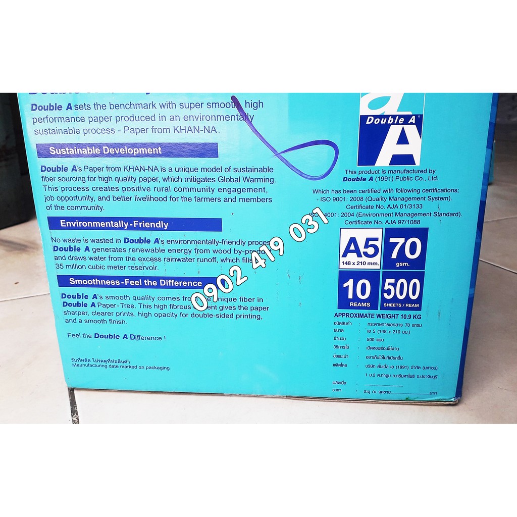 Giấy Double A A5 - 70gsm [ 500 sheets ]