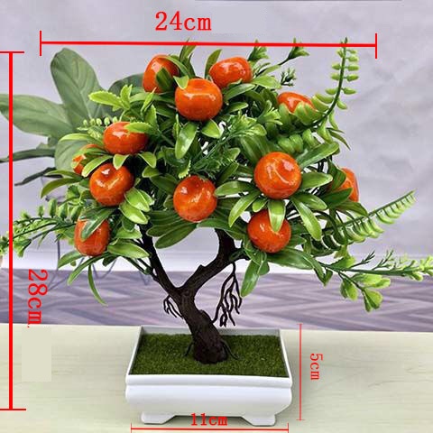Chậu cây bonsai giả có quả VI040 (nhiều loại quả để chon, kèm chậu), cây hoa giả trang trí