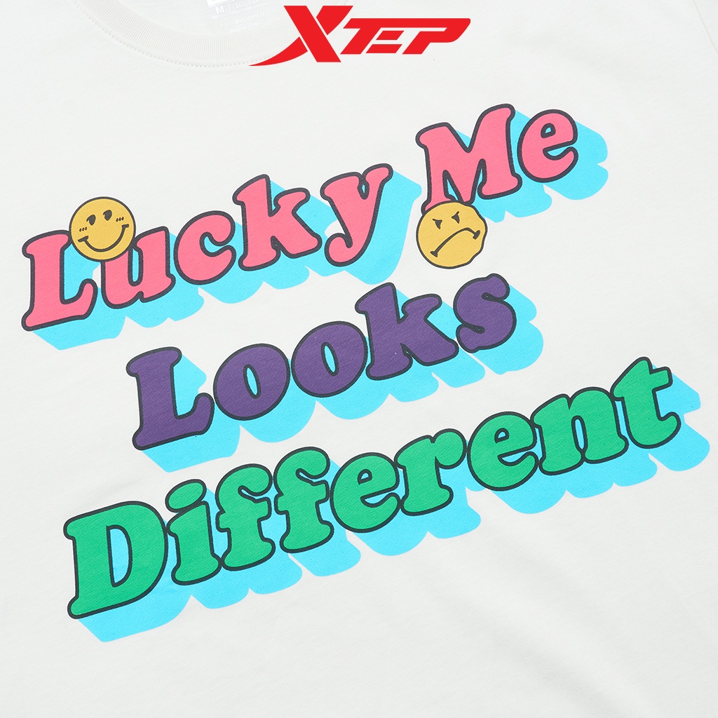 Áo phông thể thao nữ Xtep, cổ tròn, chất vải cotton mềm mại, thoáng mát, dáng unisex 878228010016