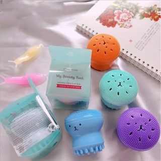 Cọ Rửa Mặt Bạch Tuộc Tạo Bọt Xốp Rửa Sạch Massage Lỗ Chân Lông Tẩy Tế Bào Chết Từ Sillicone HÀN QUỐC