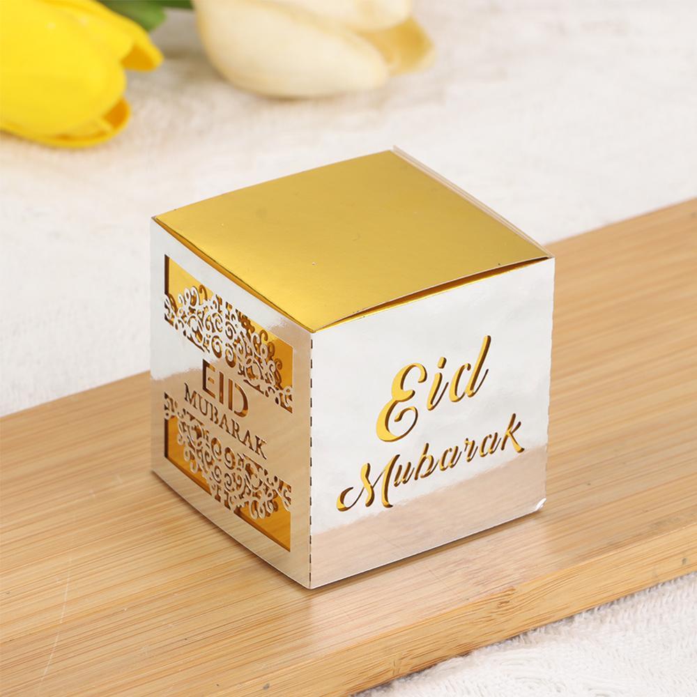Set 5 / 10 Hộp Quà Giấy In Chữ Eid Mubarak Phong Cách Hồi Giáo Độc Đáo