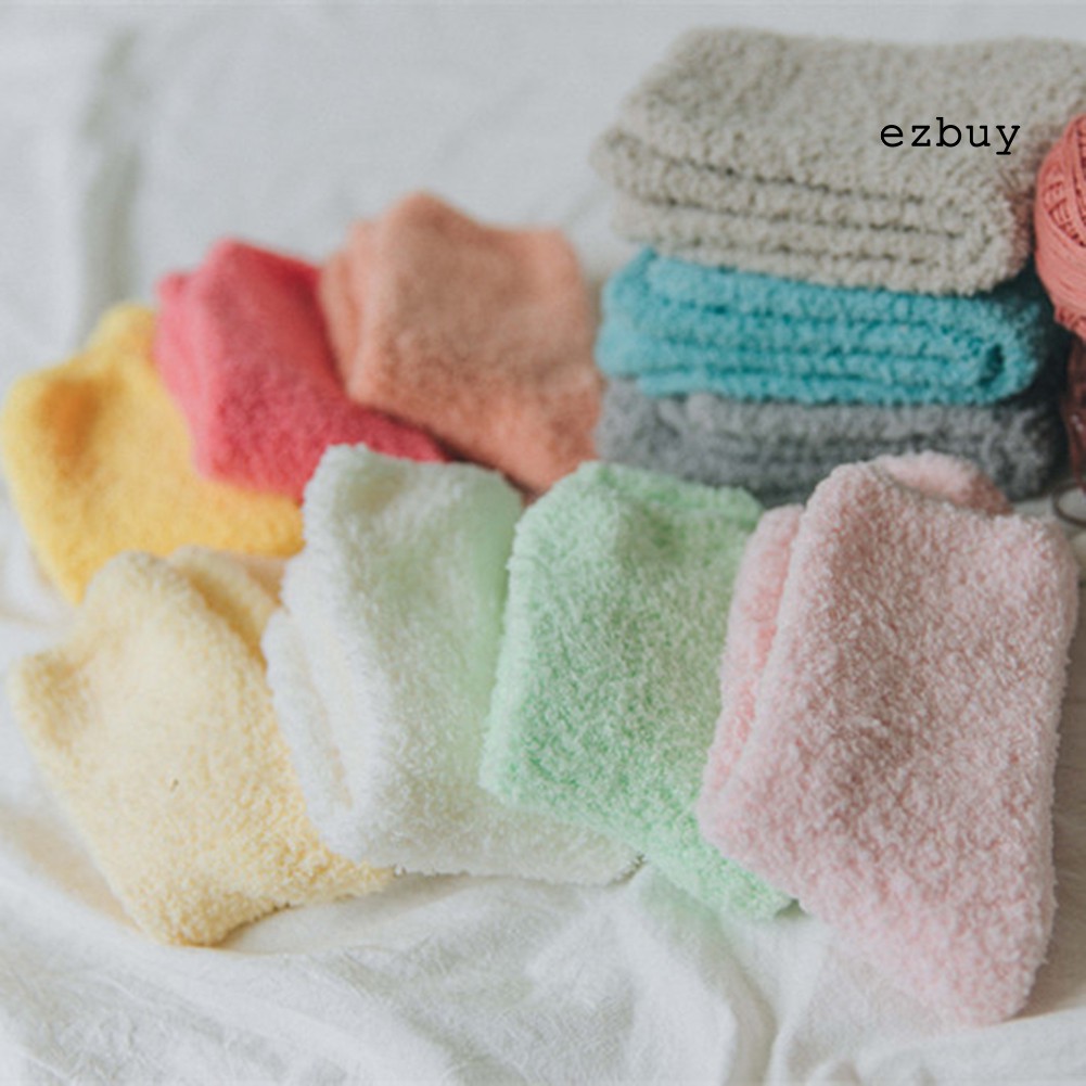 Đôi Tất Nhung Màu Trơn Mềm Mại Ấm Áp Cho Nữ