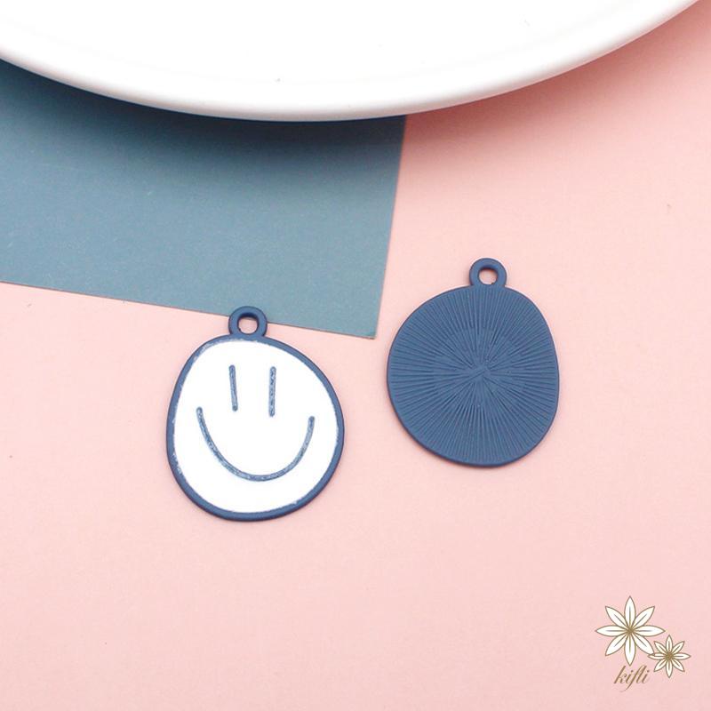 【kifli】Vòng cổ Mặt Hình Mặt Cười Màu Xanh Dương Thời Trang Cho Nữ