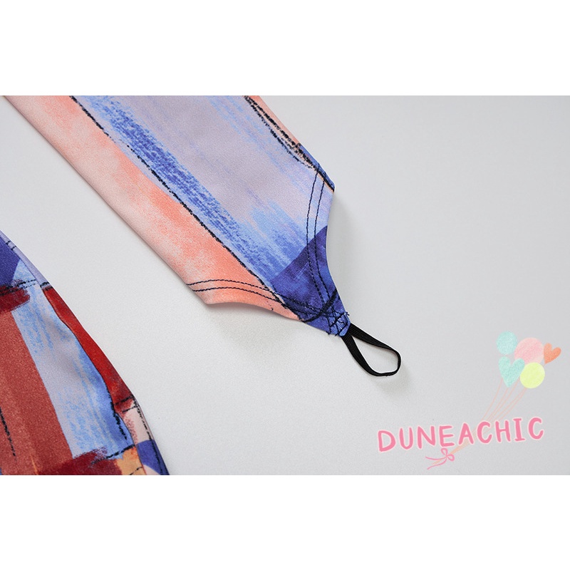 Đầm Dài Tay Cổ Cao In Họa Tiết Nghệ Thuật Xinh Xắn Dành Cho Nữ