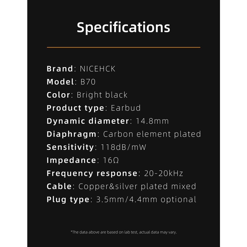 Tai Nghe Nhét Trong B70 3.5/4.4mm IEM HIFI 14.8mm X6 LBBS EB2S