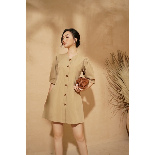 [Mã BMBAU50 giảm 50K đơn 150K] LIIN - Váy Công Sở Tay Bồng Dàng Xoè Khaki Sheath Thanh Lịch V00887 | BigBuy360 - bigbuy360.vn