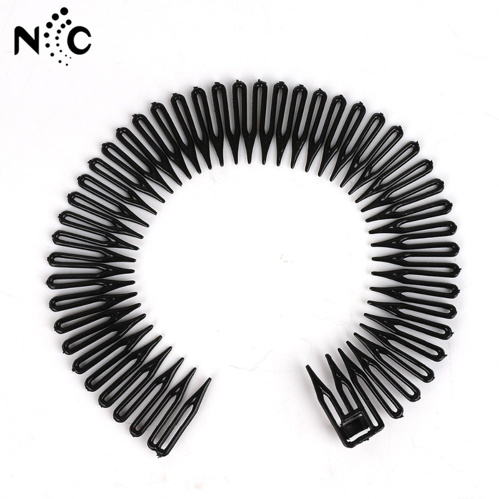 Vòng cài tóc BEADIA có răng lược kiểu Hàn Quốc bằng nhựa co giãn dùng để cố định tóc khi rửa mặt