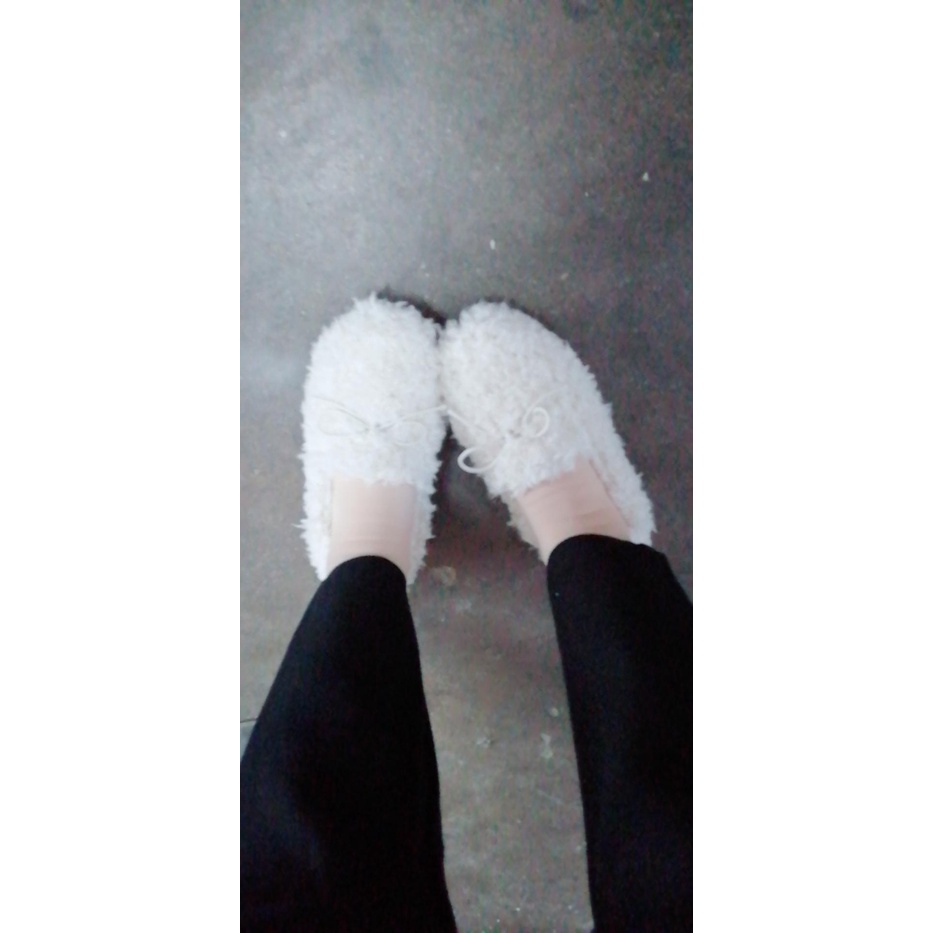 Giày Lười Phối Lông Xù Ấm Áp Thời Trang Dành Cho Nữ