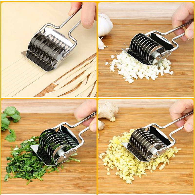Cây lăn thái tỏi &amp; rau củ bằng thép không gỉ