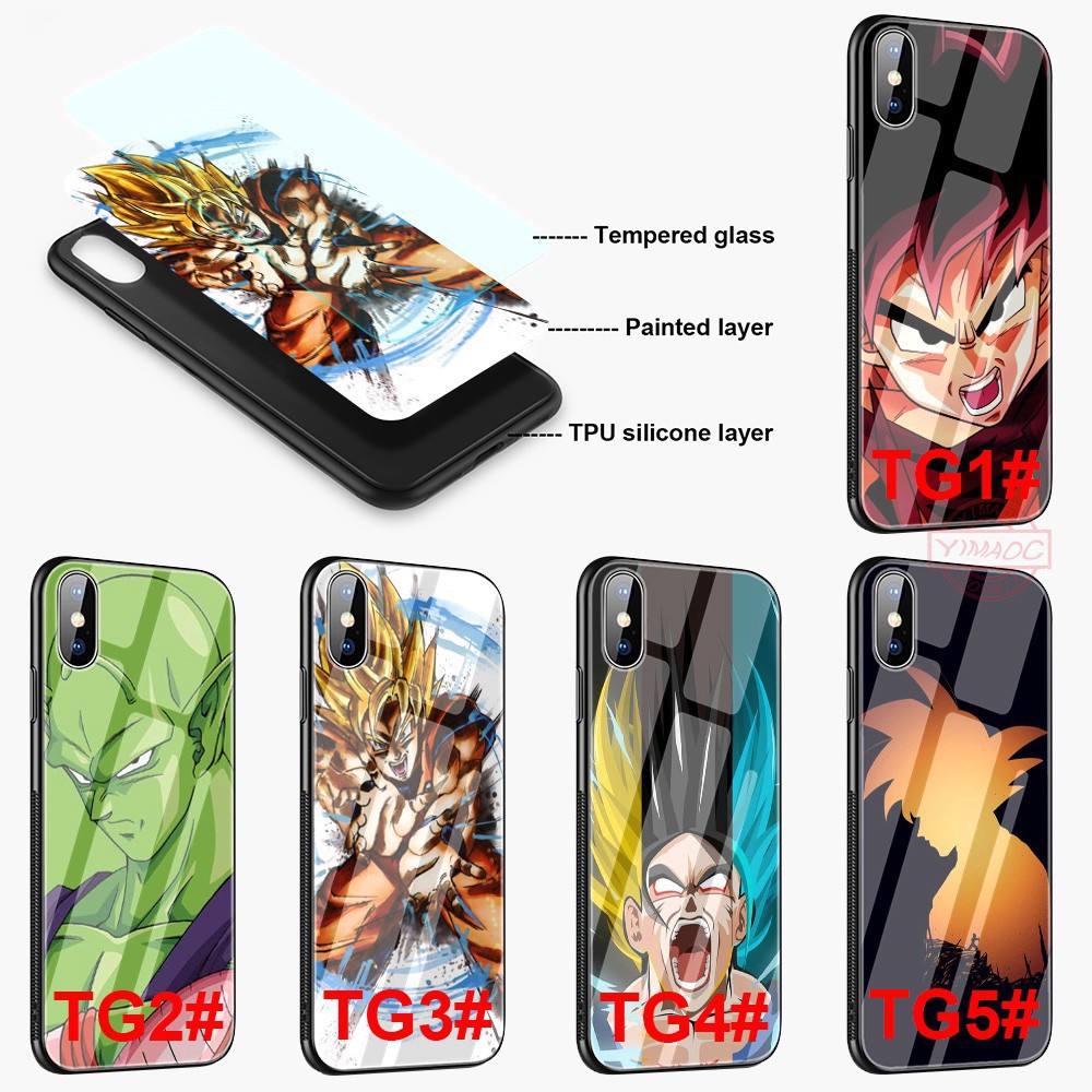 Ốp điện thoại kính cường lực in hình songoku cho phone 6 13 7 plus 8 plus xr x xs max - a254