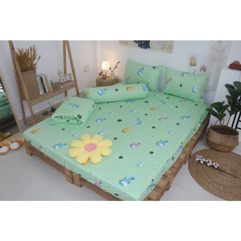 Bộ drap 4 món - Cotton 100% Khaly (nệm cao 10cm trở xuống)
