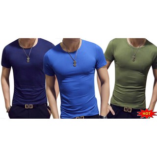 Bộ 3 áo thun nam body cổ trò vải dày mịn, thoáng mát