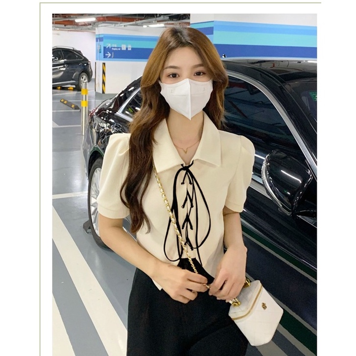 Áo polo Tay Ngắn Dáng Ôm Phong Cách Thời Trang Hàn Quốc Dành Cho Nữ