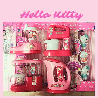 Bộ đồ chơi nhà bếp hello kitty ⚡️𝐀̉𝐍𝐇 𝐓𝐇𝐀̣̂𝐓⚡️4 món kèm mèo kitty