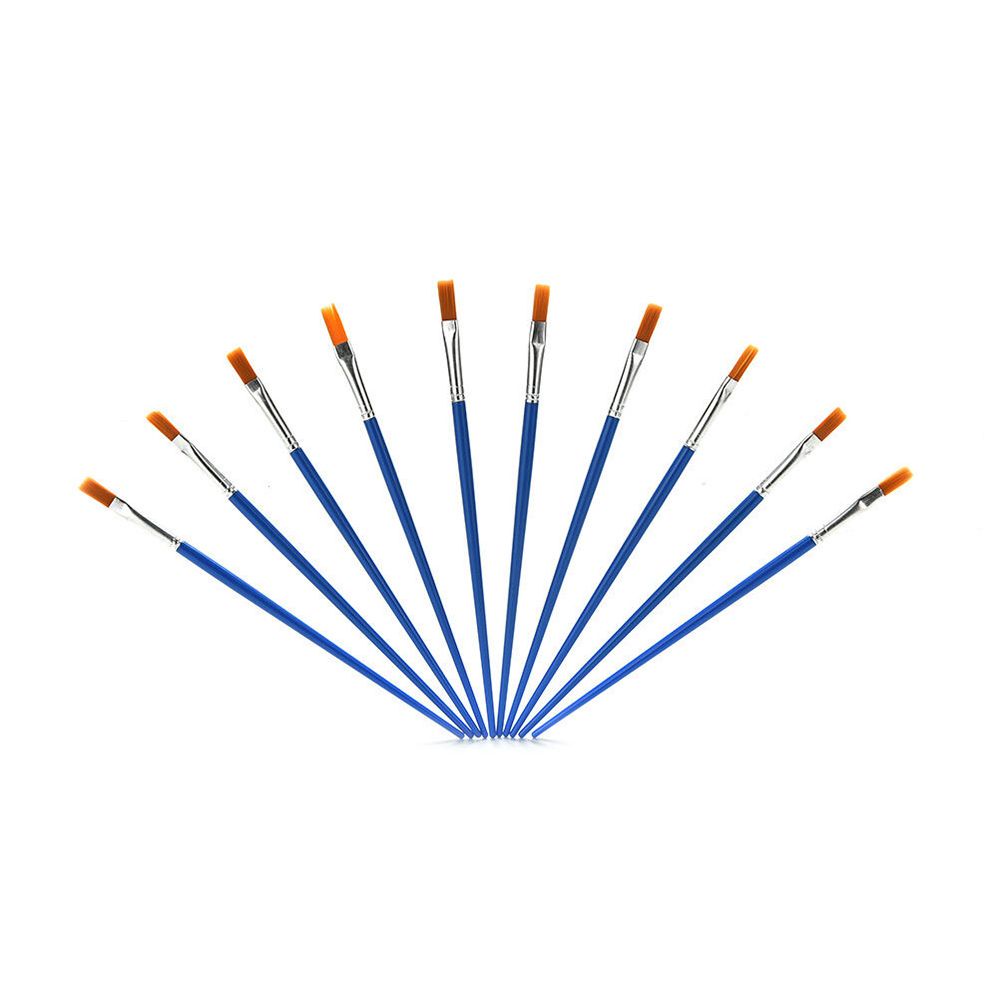Set 10 Cọ Vẽ Tranh Màu Nước Đầu Cọ Nylon / Acrylic Nhiều Màu