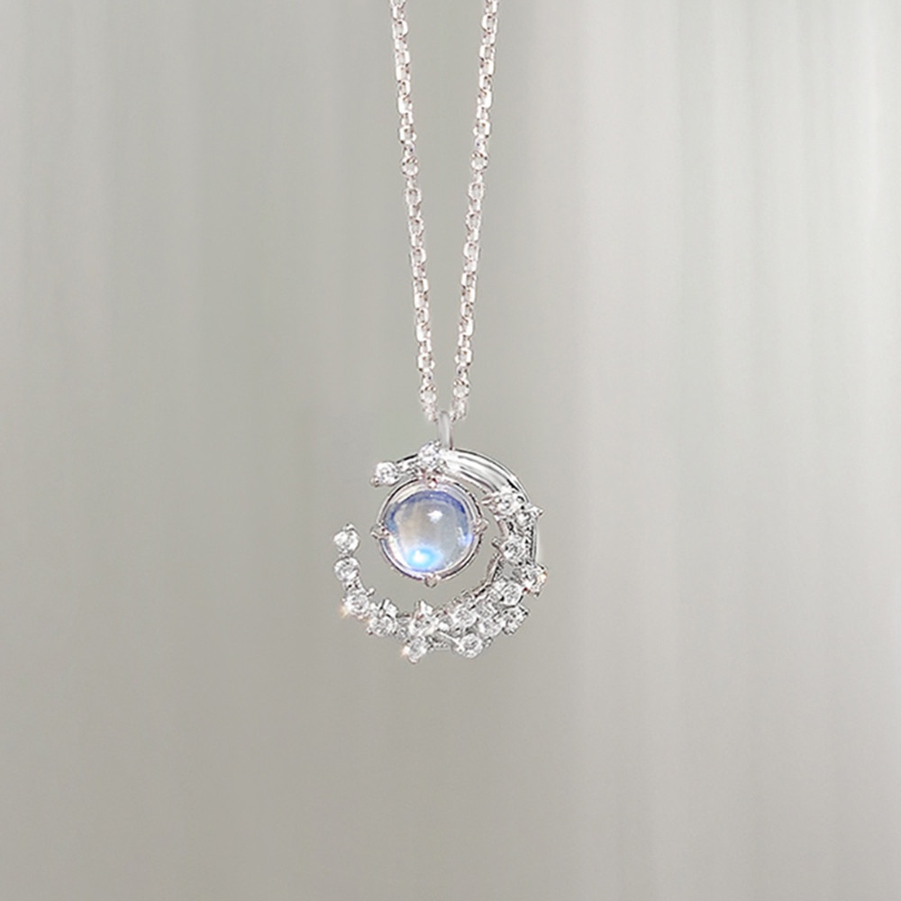 Vòng cổ hình mặt trăng đính đá lấp lánh sành điệu cho nữ