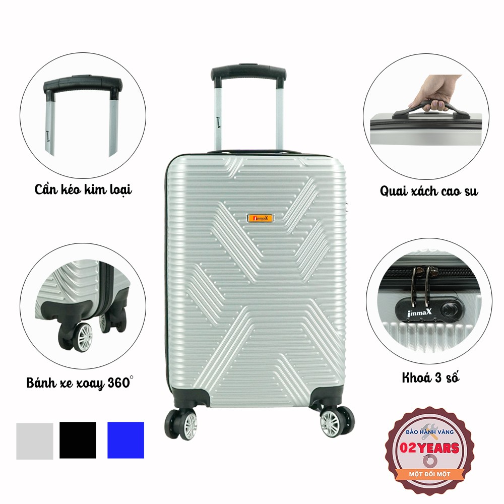 Vali nhựa size 24inch, vali ImmaX X11, vali màu xanh dương, vali màu đen,vali màu xám bạc, vali du lịch