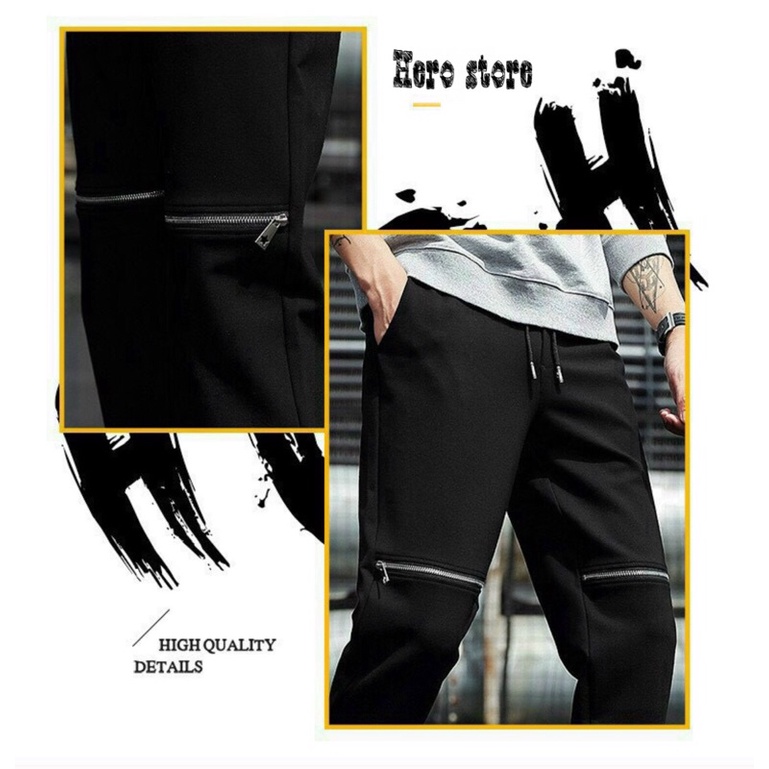 ⚠️SIÊU PHẨM❗️Quần kaki unisex phối zip gối cao cấp dễ phối đồ