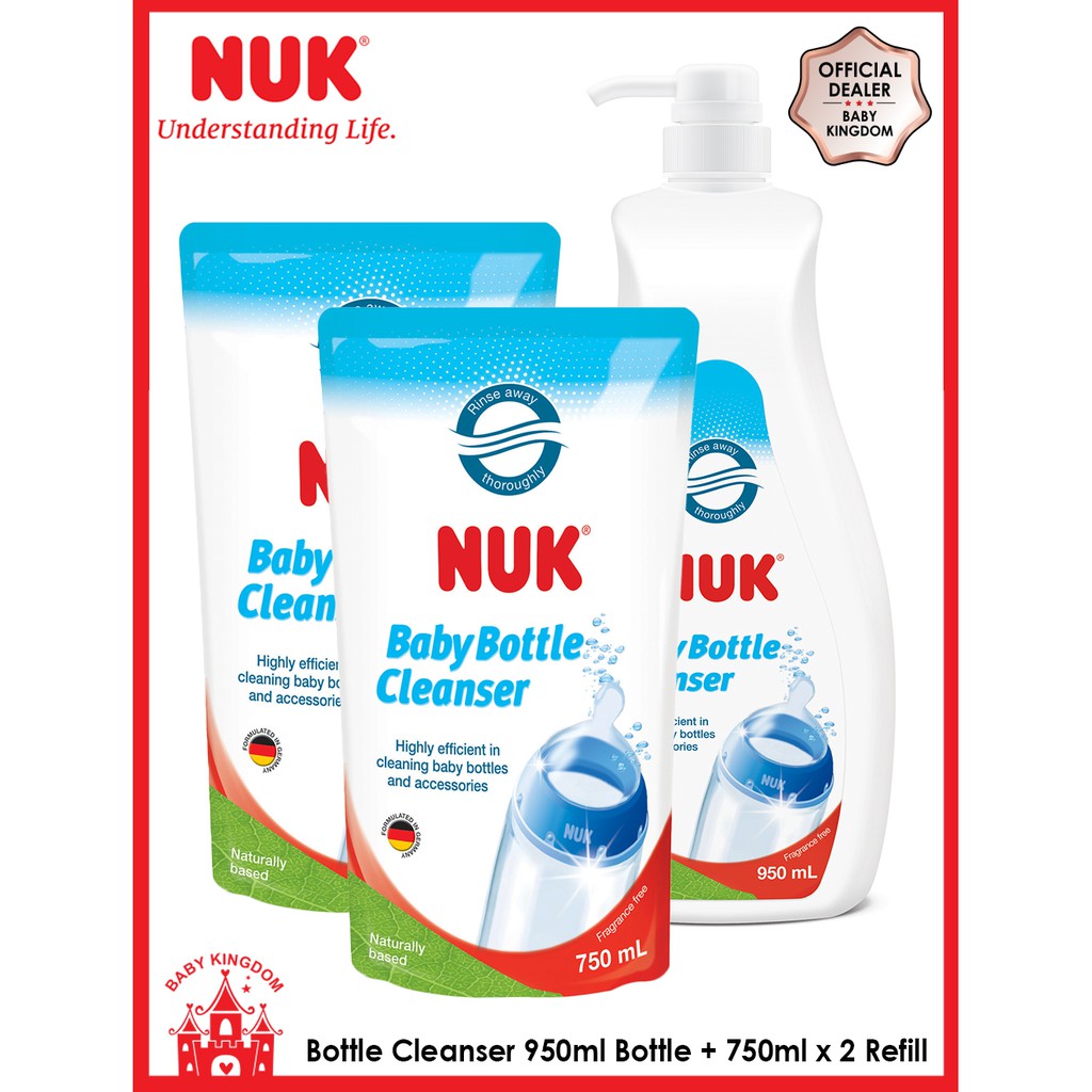 [Chính hãng có tem PP] Nước rửa bình sữa NUK chai túi 500-750-950ml