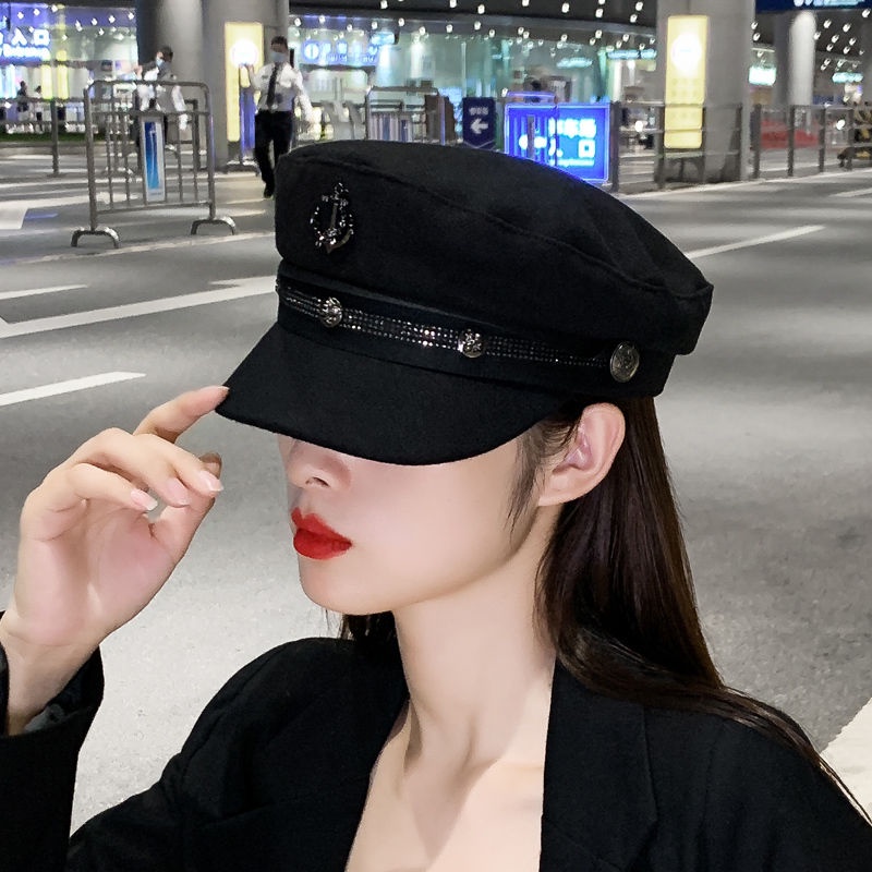 Mũ beret vải len phong cách retro thời trang cho nữ