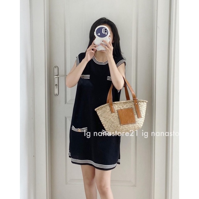 VN839 - VÁY LEN SUÔNG SÁT NÁCH CỔ TAY VIỀN 2 TÚI