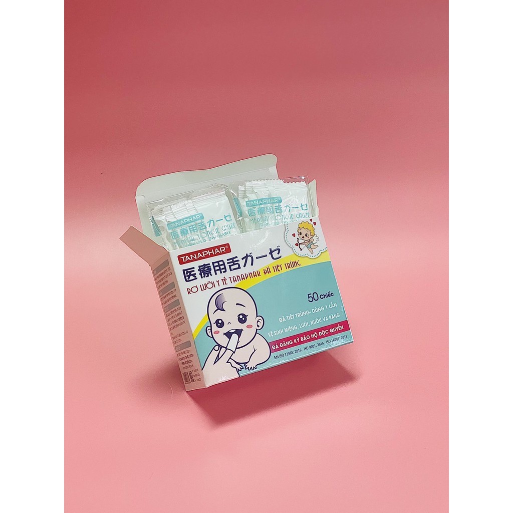 Gạc Rơ Lưỡi Cho Trẻ Sơ Sinh, Rơ Lưỡi Tanaphar, Chất Liệu Mềm Mại  An Toàn, Sạch Sẽ, Tiện Dụng Cho Mẹ. Kingler 7040