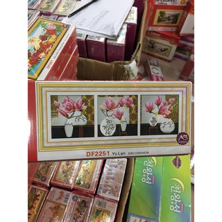 Tranh gắn đá Bộ hoa 3 bức DF2251 150*54CM