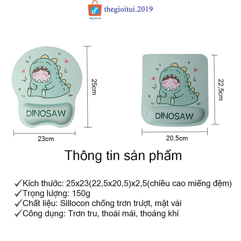 Tấm lót chuột có đệm tay silicon chống trơn trượt nhiều họa tiết ngộ nghĩnh