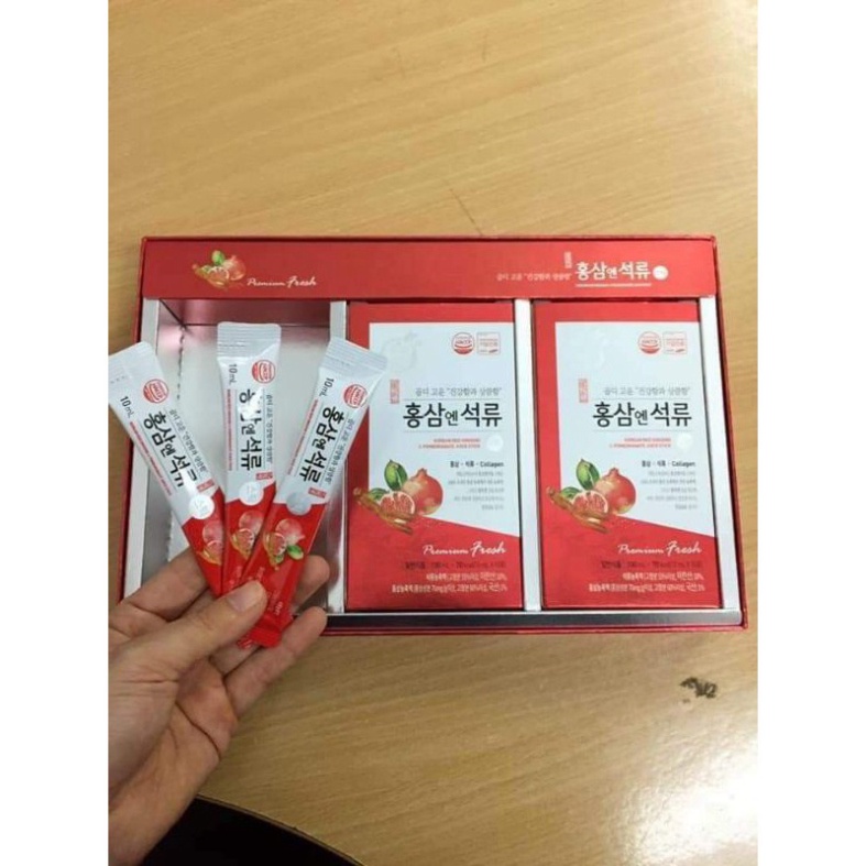 Set Nước Chiết Xuất Hồng Sâm Lựu Collagen Daedong Hộp 30 Stick X 10ml Hàn Quốc Hàng Chính Hãng