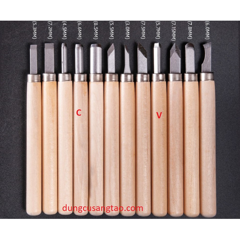 Dao tiện mũi V 5.7mm  / dao tiện mũi C 6.6mm / Dao khắc trái cây