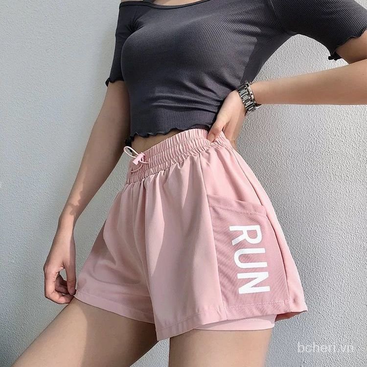 Quần short thể thao mềm mại độ đàn hồi tốt chống lộ cho nữ tập gym yoga