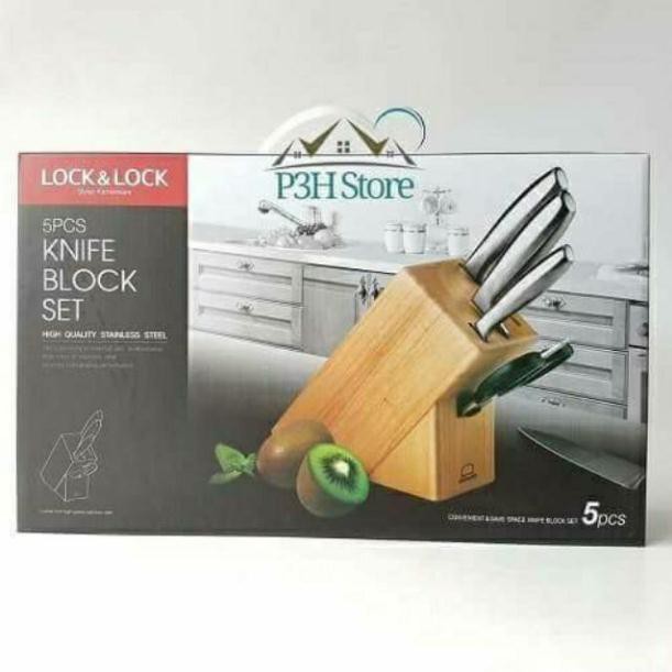 Bộ dao 5 món Lock&Lock Cook Plus Rainbow bằng thép không gỉ, cán sắt LOR571A